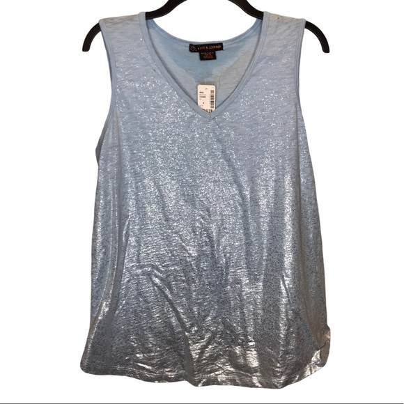 Love & Legend Metallic Sleeveless Top Plus sz X - Picture 1 of 4